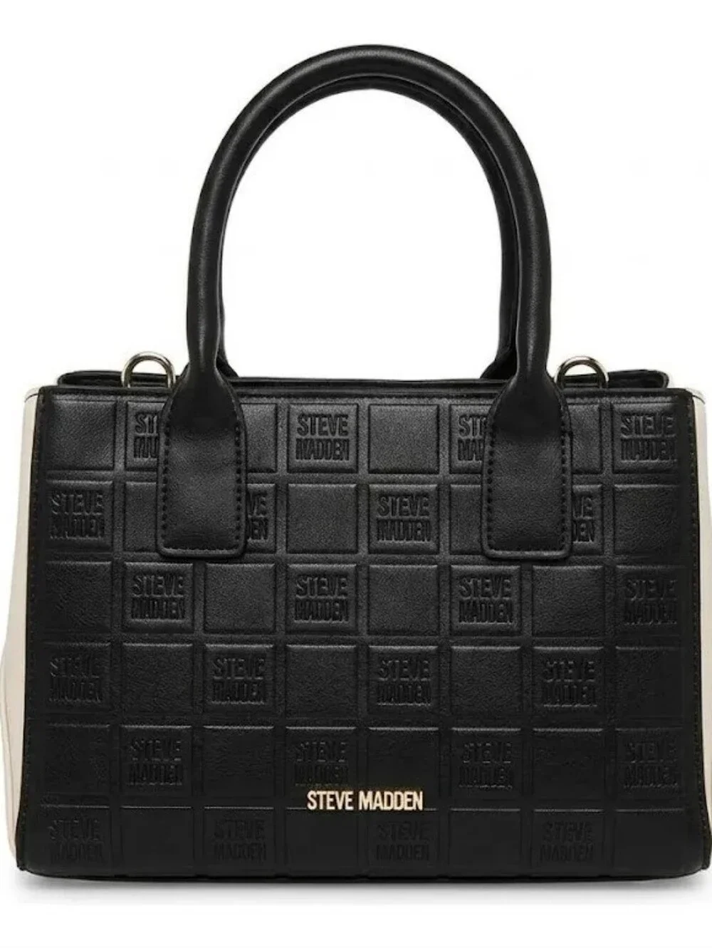 Steve Madden Black Quilted Satchel with Cardholder